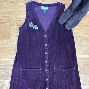 EXPRESS Vintage Corduroy Plum Dress Jumper